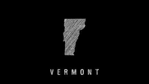 Vermont state contour appearing with scribble effect animation Stock Footage 313926927