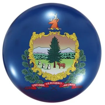 Vermont State flag button Stock Illustration