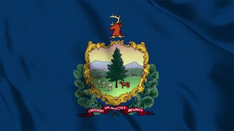 Vermont State Flag Loop 4K Vidéo 243876254