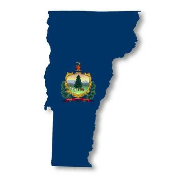 Vermont State flag map with clipping path Stock Illustration