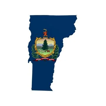 Vermont State Flag Map Stock Illustration