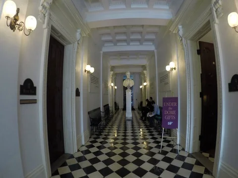 Vermont State House - Approaching Abraham Lincoln Stock Footage 80480776