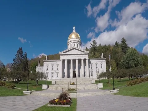 Vermont State House - Approaching Stock Footage 80484796