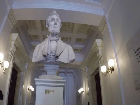 Vermont State House - Bust of Abe Lincoln Stock Footage 80723361