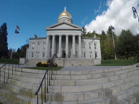 Vermont State House - Pivot Transition Stock Footage 80482628