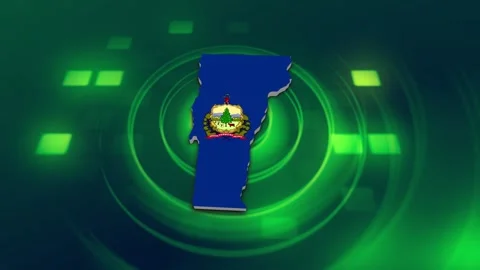 Vermont State Map and Flag Background Stock Footage 344649262