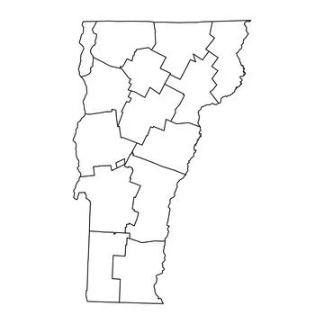 Vermont state map with counties. Vector illustration. Illustrazione stock