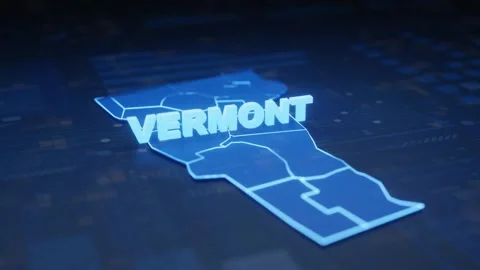 Vermont State Map Geographic Outline Stock Footage 344749043