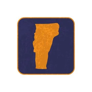 Vermont state map square with grunge texture. Vector illustration. Stock Illustration