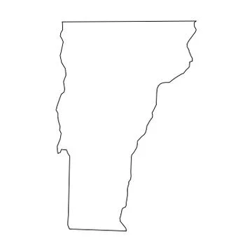 Vermont, state of USA - solid black outline map of country area. Simple flat Ilustração Stock