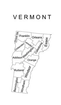 Vermont State vector map silhouette illustration isolated Illustrazione stock