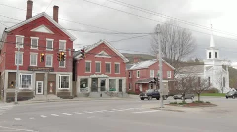 Vermont Town Intersection Video stock 20496313