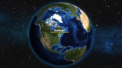 VERMONT - USA Map Zoom Stock Footage 88014339