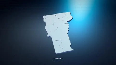 Vermont USA state map with glowing tech digital network style Stock Footage 340614229