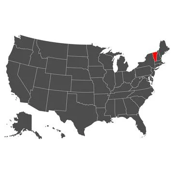 Vermont vector map. High detailed illustration. Country of the United States  Stock Illustration