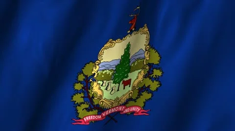 Vermont Waving Flag Stock Footage 12374846