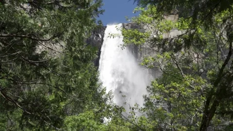 Vernal Fall Nevada is a Waterfall on the Merced River in Yosemite National Park Stock Footage 251013557