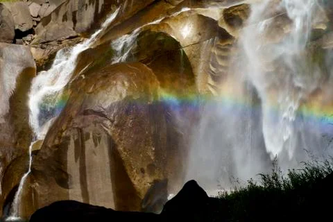 Vernal Fall with rainbow Stock Photos