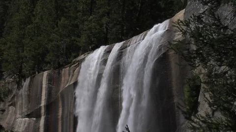 Vernal Falls - Tilt down with falling water - Yosemite NP Stock-Footage 90388824