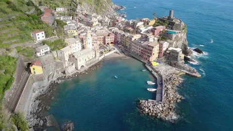 Vernazza from above Stock Footage 146253968