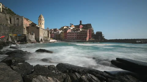 Vernazza Cinque Terre Timelapse Video stock 154807315