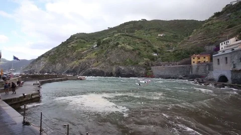 Vernazza panning shot Stock Footage 77443460