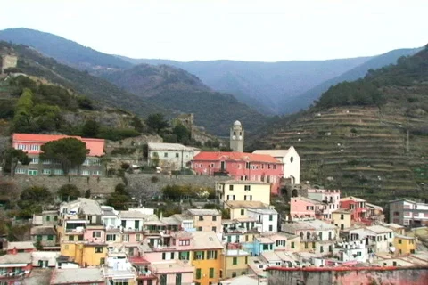 Vernazza from tower Stockbeeldmateriaal 97964