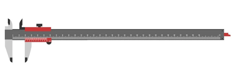 Vernier Caliper (Flat Design) Stock Illustration