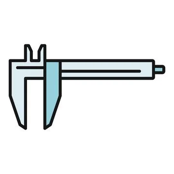 Vernier caliper icon measuring precision and engineering accuracy Stock Illustration