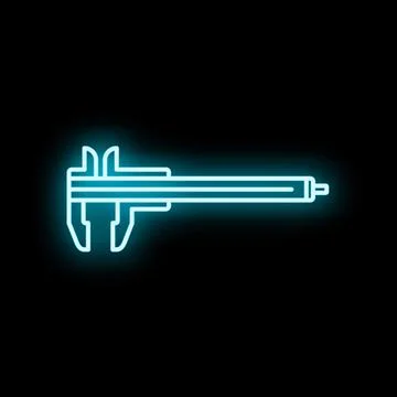 Vernier caliper icon measuring precision engineering details Stock Illustration