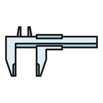 Vernier caliper icon measuring precision and engineering accuracy Stock Illustration