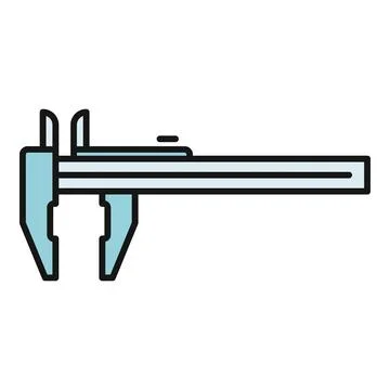 Vernier caliper tool measuring distances and dimensions icon Stock Illustration