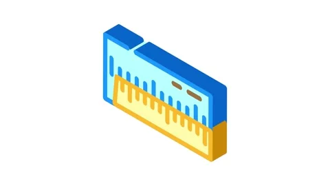 Vernier gauge tool work isometric icon animation Stock Footage 327291993