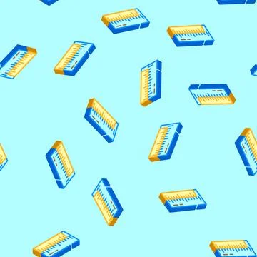 Vernier gauge tool work isometric icon seamless pattern Stock Illustration