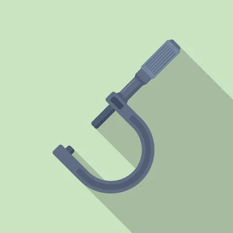 Vernier micrometer icon flat vector. Precision caliper Stock Illustration