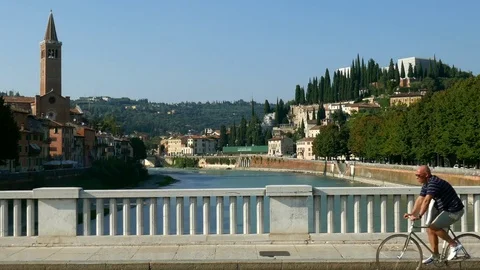 Verona - Adige river Stock Footage 72943020
