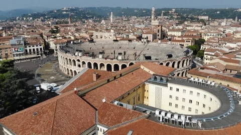 Verona amphitheatre gladiator ring Stock Footage 95300848