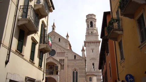 Verona  Duomo view Video stock 130675349