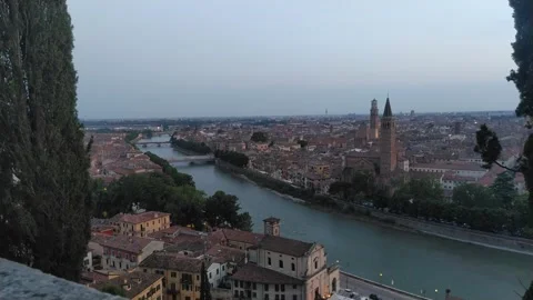 Verona in the evening, Italy Stock Footage 242513376