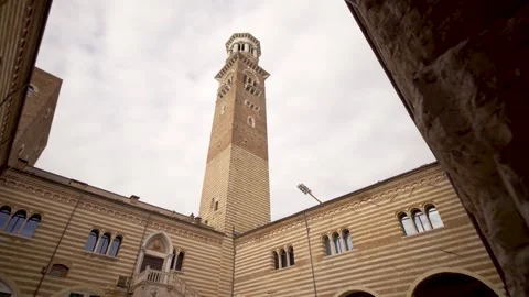 Verona Lamberti tower Video stock 240187196