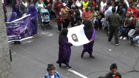 Veronica Women in Easter Procession Video stock 75012580