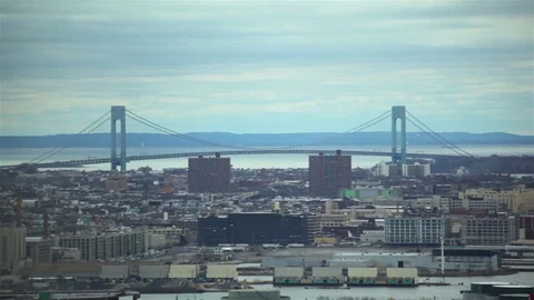Verrazano Bridge In The Distance Stock-Footage 74296246