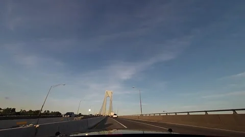 Verrazano Bridge Drive Over Video stock 41718148