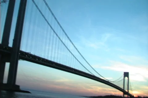 Verrazano Bridge Sunset Stock Footage 8540625