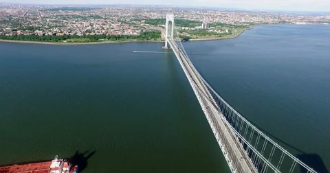 Verrazano Narrows Bridge Stock Footage 59522022
