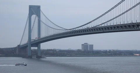 Verrazano-Narrows Bridge Stock Footage 88541066