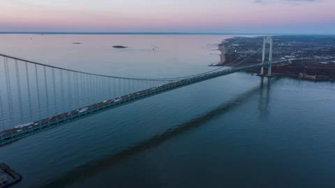 Verrazano Narrows bridge hyperlapse Stock Footage 195212047