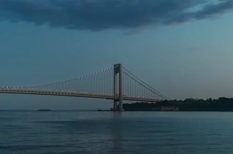 Verrazzano-Narrows Bridge Hyperlapse Stock Footage 196827094