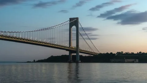 Verrazzano-Narrows Bridge Hyperlapse Stock Footage 196827969