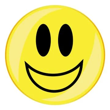 Verry Happy Smiley Face Button Isolated Stock Illustration